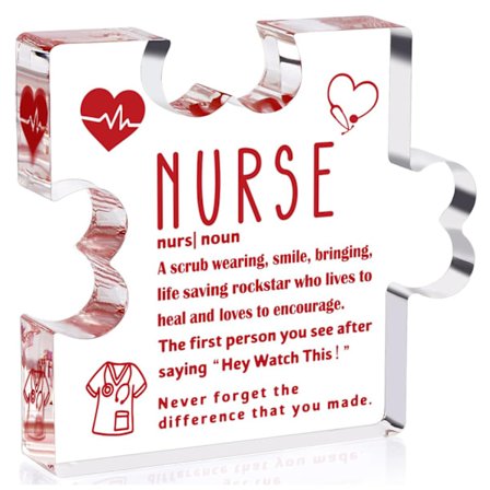 Sygeplejerske Anerkendelse Tak Gaver til RN Sygeplejersker Sygeplejerskeskole Praktiserende Læge Eksamen Gave Akryl Dekorativ Bordpynt