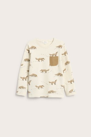 Newbie | Topp i strukturjersey | Ljusbeige