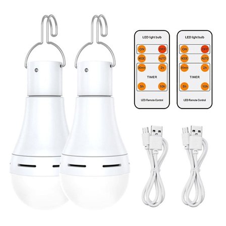 USB-opladelig lyspære med batteribackup - Nødlys til hjemmet ved strømsvigt - Hængende LEDBY