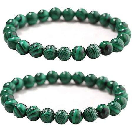 Malakit Armband Set, handgjorda stenpärlor Stretch Armband Kompatibla Kvinnor Män Yoga Armband Sten Kristallpärlor Armband