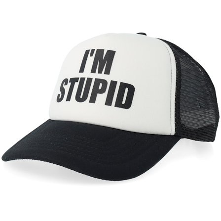 Iconic - Negro trucker Gorra - I'm Stupid Foam Black/White Vintage A-Frame Trucker @ Hatstore