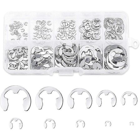 200st Rostfritt Stål E-clips Ring Kit, Rostfritt Stål Circlip R...