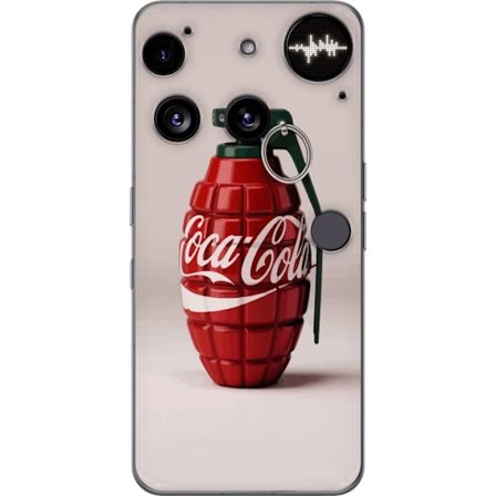 Kompatibel Mobilcover til Nothing Nothing Phone (3) Kunstnerisk illustration af Coca Cola granatæble i rødt og grønt, pop art inspireret motiv med