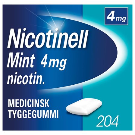 Nicotinell Mint Tyggegummi 4 mg 204 stk, Medicin & Pleje, Rygestop, Nikotintyggegummi