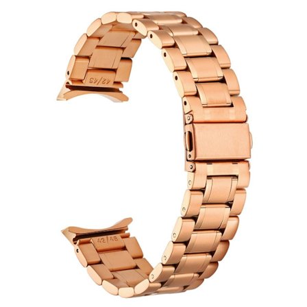 5 pärlor snyggt klockarmband i rostfritt stål för Samsung Galaxy Watch 4 Classic (42mm) / Watch (46mm) - Roséguld