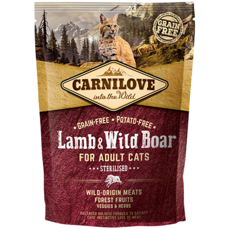 Carnilove - Kattelam og villsvin til sterilisert 2 kg - Katt - Kattefôr & kattemat - Tørrfôr for katt - ZOO.no