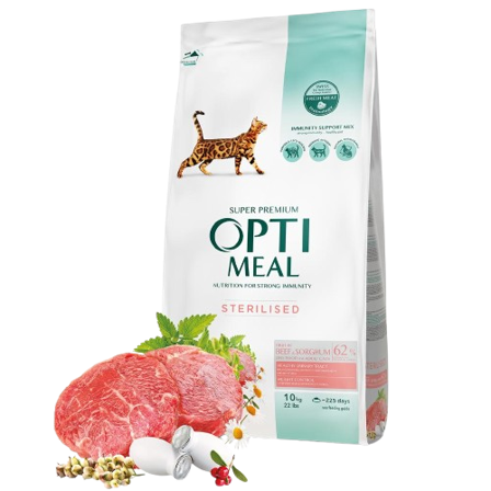 Optimeal - Adult & Senior Sterilised & Urinary Care Beef Tørrfôr Til Katt 10 kg - Katt - Kattefôr & kattemat - Tørrfôr for katt - ZOO.no