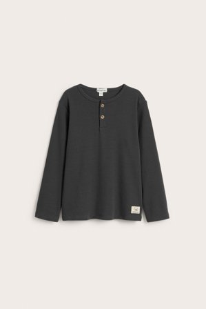 Kappahl | Långärmad ribbad topp | Svart