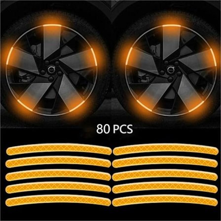80 stk Hub Reflekterende Klistremerke Dekorative Strips 5 5