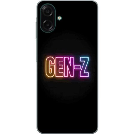 Kompatibelt Mobildeksel til Samsung Galaxy A07 4G Neontext Gen Z i fargerikt lys mot mørk bakgrunn i moderne digital stil