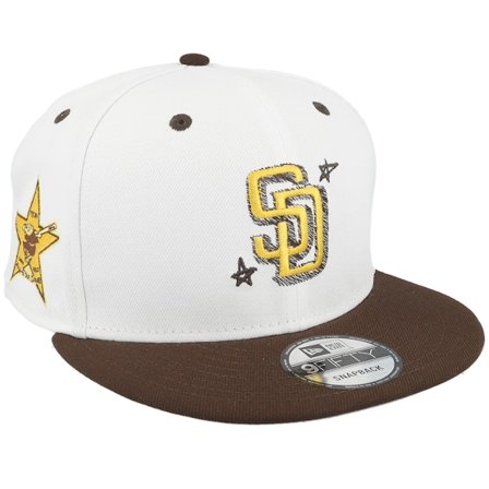 New Era - MLB Branco snapback Boné - San Diego Padres Official Doodles White/Brown Snapback @ Hatstore
