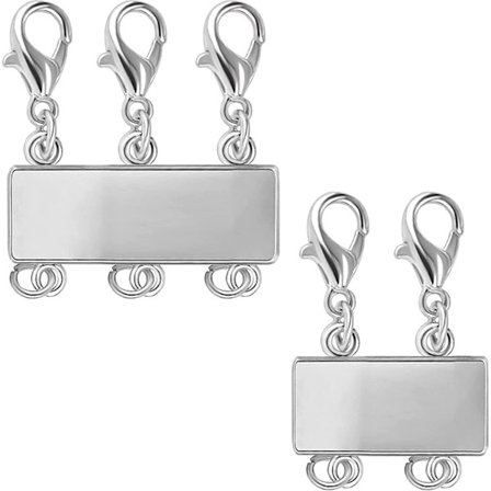 Halskæder, 2 stk Lmell Sølv Halskæde Lagdelingsspænder