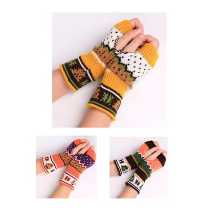 3 Par Förtjockade Julgransvantar i Ull Utan Öppning