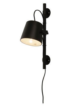 Aneta Lighting ESPRESSO vegglampe, svart, E27, justerbar høyde