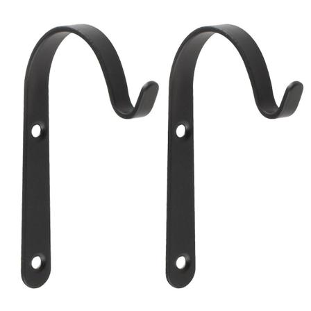 1 Sarja 2 Kpl Rautakoukut Lyhty Kukkaruukun Telineet Koristeelliset Seinäkoukut (musta)Musta11X7.8CM Black 11X7.8CM
