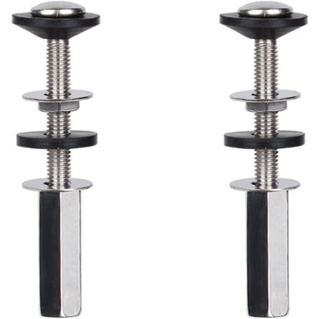 Toalettbolter og -brikke med lang mutter, 2-delt toalettboltesett i rustfritt stål, toalettbolter, maskinvare