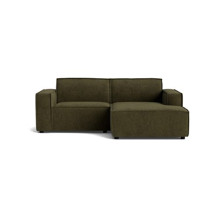 Lyon Lille Chaiselong Sofa, Højrevendt, Capri Mørkegrøn, Kompakt Design, Pladsbesparende 225x160x80cm - Perfekt til Små Stuer & Lejligheder
