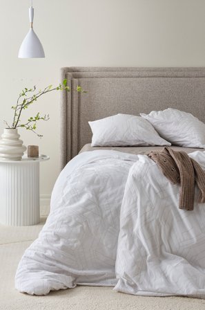 Jotex - Sengesett Enkeltseng Bialy/szary - BRYONA - Kjøp Enkeltseng hos Jotex