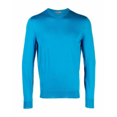 Drumohr, Round-neck Knitwear Blauw, Heren, Maat:XL