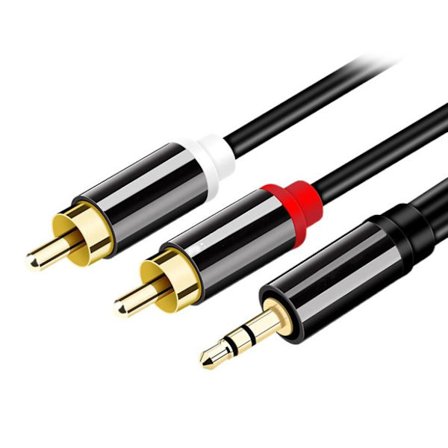 1,5m/3m Lång 3,5mm Han till 2 RCA Hon Jack Stereo Aux Ljudkabel Y-Adapter