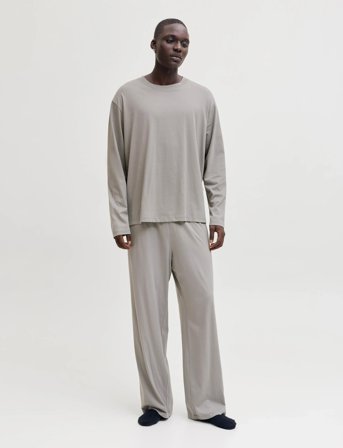 Jack & Jones Jacalfred Ls Tee And Pants Set W Styd - Grey - S