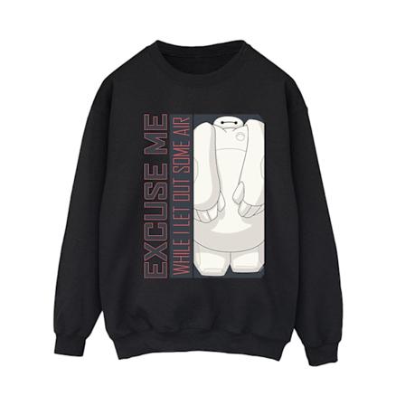 Disney Dam/Kvinnor Big Hero 6 Baymax Excuse Me Some Air Sweatshirt Black XL