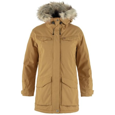 Fjällräven Women's Nuuk Parka in Buckwheat Brown, Hydratic/Supreme Microloft | Size: Large