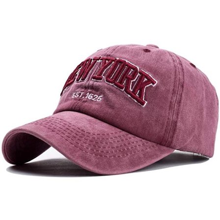 Retro Baseball Cap Puuvilla Säädettävä Ulkoilmakorkki (Claret)