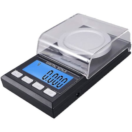 Elektroniske vekter med kalibreringsveiefat for smykker, 6 veieenheter, 0,001 g x 50 g