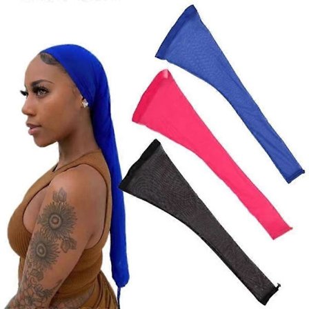 Paryk Fletærme til Hår Vævning Strækbar Paryk Ærme til Faux Locs, Dreadlocks, Boxbraids Sorte Hårnet Paryk Tilbehør[HK]