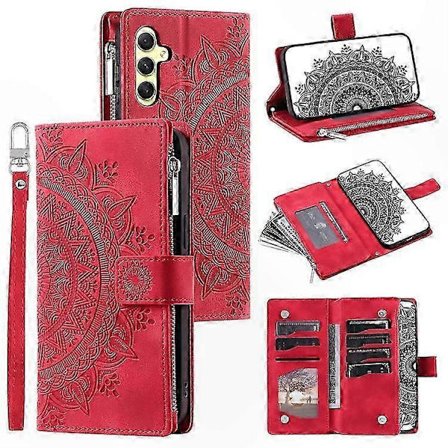 Lommeboketui i skinn med kortholder Kompatibel med Galaxy A35 5G telefondeksel