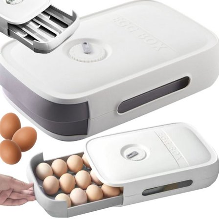 Æggeopbevaring - Køleskabsskuffe med udtrækkelig bakke