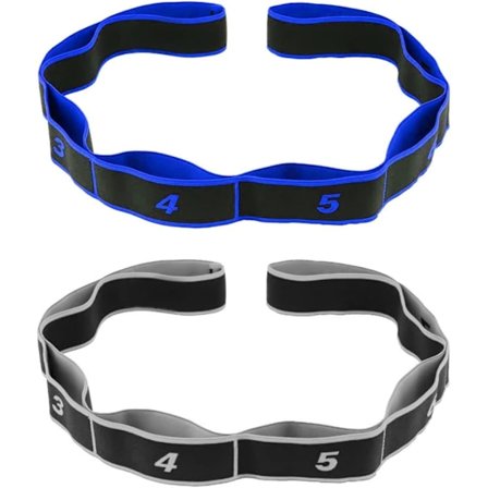 Yoga Elastiske Bånd Stretch Motstandsbånd (Blå, Grå) Elastiske Bånd for Yoga, Fysioterapi, Pilates, Dans, Gymnas