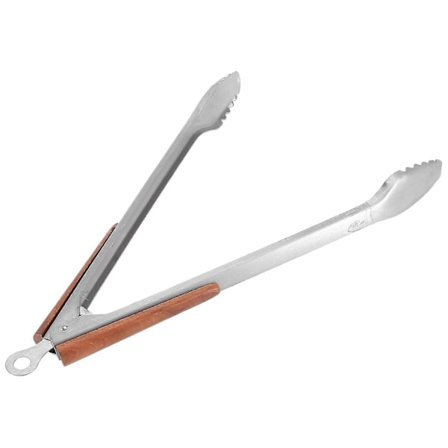 Ruostumattomasta teräksestä valmistetut BBQ-pihdit, keittiö, lämmönkestävä puukahva, suuremmat pihdit, keittiö, ulkotyökalut, BBQ C