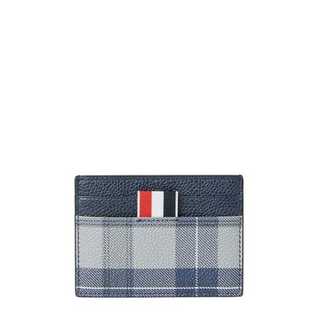Thom Browne, Tartan Check Cardholder Niebieski, Mężczyzna, Rozmiar: ONE Size