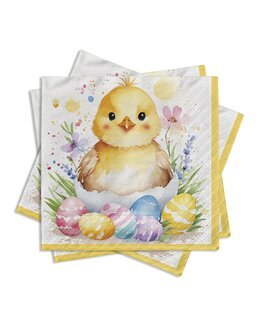 Servietter Pastellkylling Gul