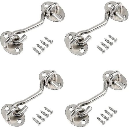 Skaphekter, 4 x 4 tommers vindushekter med maljer og 16 skruer, dørhaspelås, hyttedørlås for låvedør, bad, vindu