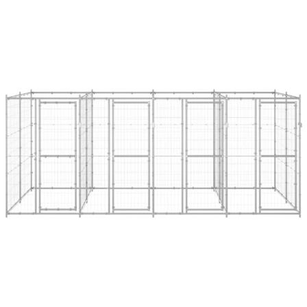 Vidaxl Hundgård För Utomhusbruk Galvaniserat Stål 9,68 M² Silver