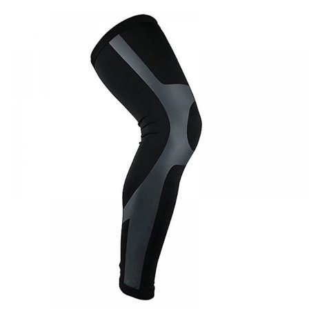 Fuld ben ærme lang kompression ben ærme knæ ærme beskyttende ben til mænd kvinder basketball, gigt cykling fodbold sort - grå M [enkelt