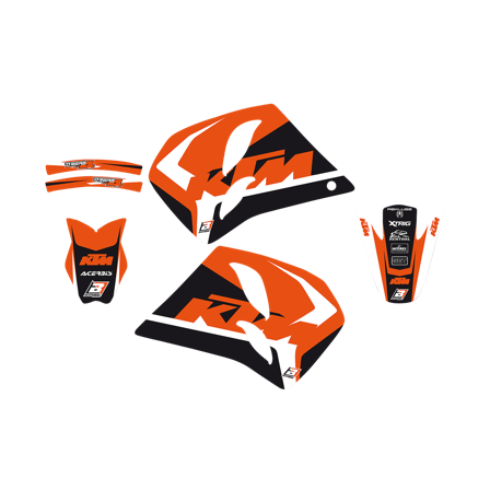 Kit Adesivi Blackbird Dream 4 Arancio-Nero-Bianco - KTM 400 EXC 2000-2006