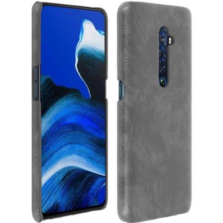 Oppo Reno 2 Case Vintage Effect Læderlook stift og fin beskyttelse Grå grå