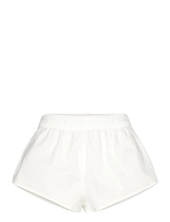 Monki Mid-Rise Cotton Poplin Pyjama Shorts - White - XL