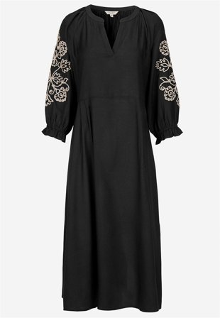 Cellbes of Sweden - Kjole med broderi i svart / beige for damer i størrelse 50/52