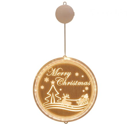 Julevindueslys Dekorationer, 2,6 m LED Julevindueshængende Lys Dekorationer Batteridrevet til Udendørs Indendørs Vinduer Juletræ