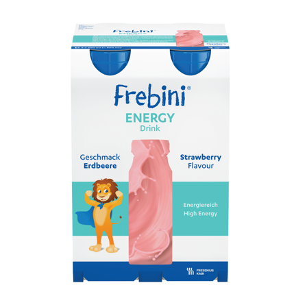 Frebini Energy Drink, Jordbær, 4x200 ml
