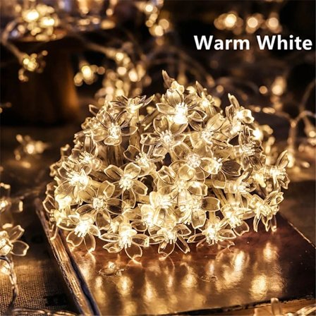 Cherry Blossom Flower Garland Lampe Batteri USB Operated LED String Fairy Lights