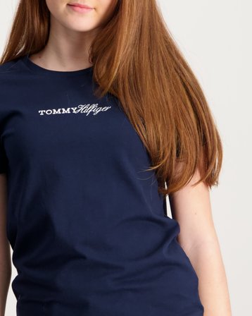 Tommy Hilfiger TOMMY SCRIPT TEE SS Blå T-skjorter Jente - Kids Brand Store