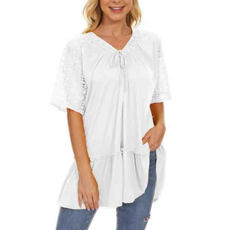 Kortärmad T-shirt För Kvinnor I Enfärgade Toppar