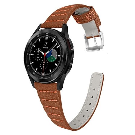 Samsung Galaxy Watch 4 Classic (46mm) / (44mm) / (40mm) klockarmband i äkta läder - Brun