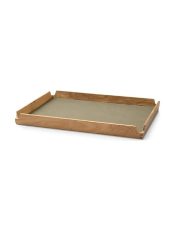 LIND DNA Teak Tray Square Airy - Green - 28.6X36.6X3.5